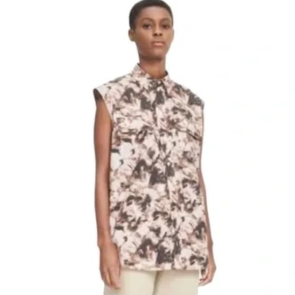 Samsoe Samsoe NWOT Camo Clay Button Up Shirt Top Oversized Organic Cotton - Picture 1 of 9